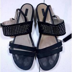 Stylish Black Strappy Sandals with Studded Accents